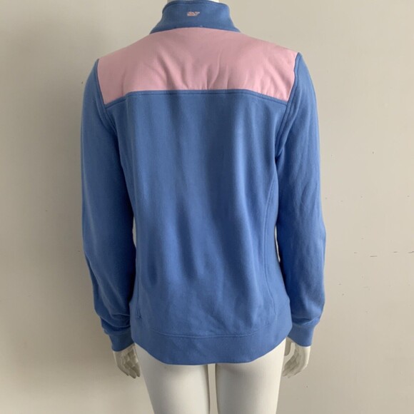 Vineyard Vines Dockside Shep Shirt Zip Blue Pink S - Picture 3 of 9